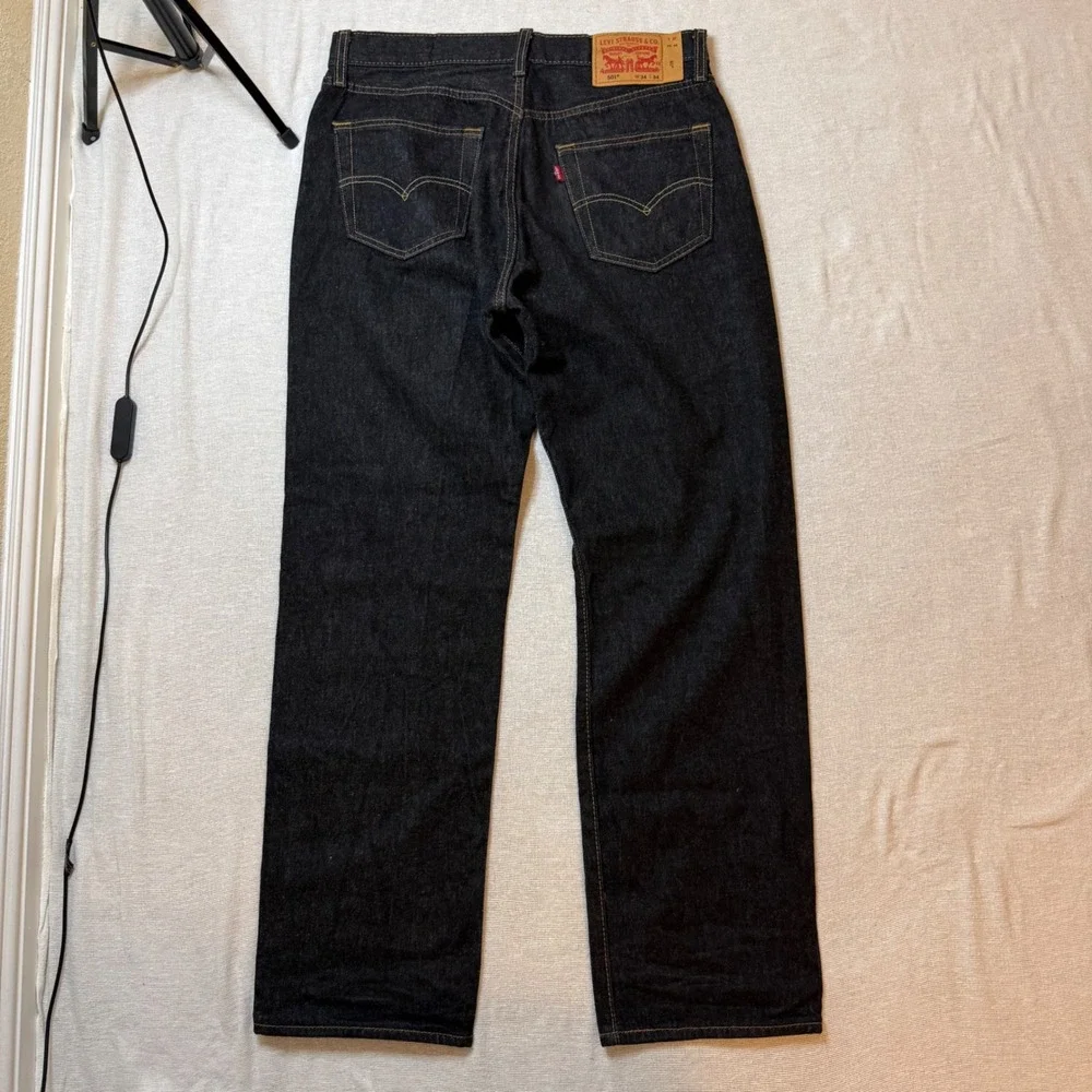 Levi's 501 Jeans Mens 34x34 Dark Indigo Blue Original Fit Button Fly Denim